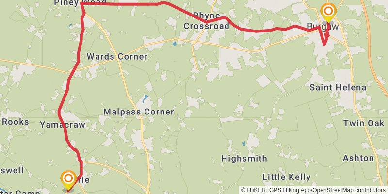 Mountains-to-Sea Trail stage 74 Map