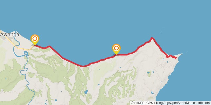 Cape Kidnappers Track stage 2 Map