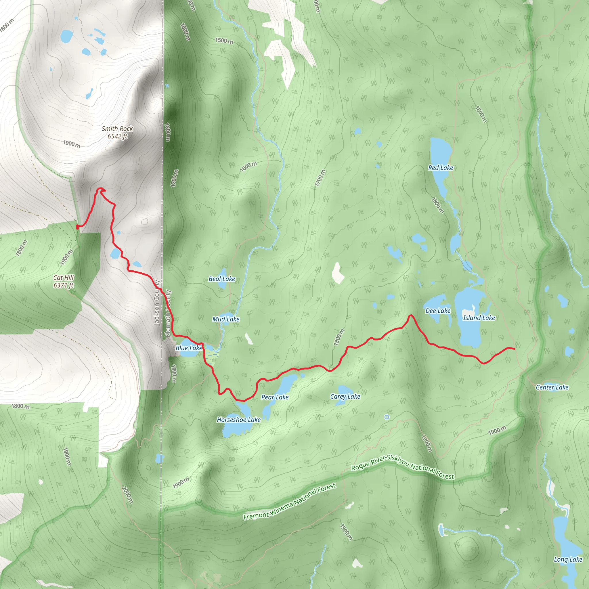 Blue Canyon Trail mobile static map