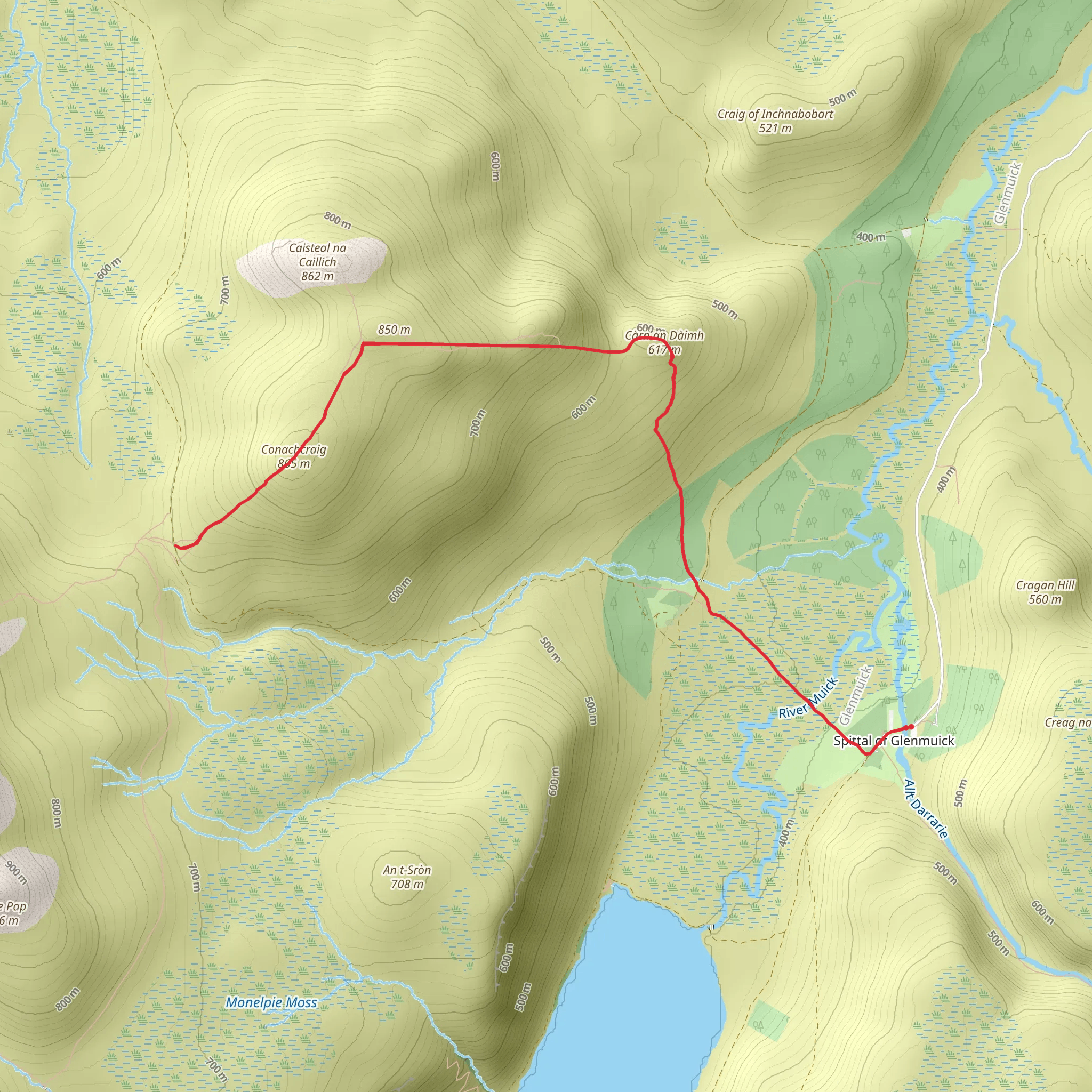 Carn an Daimh and Conachcraig Walk mobile static map