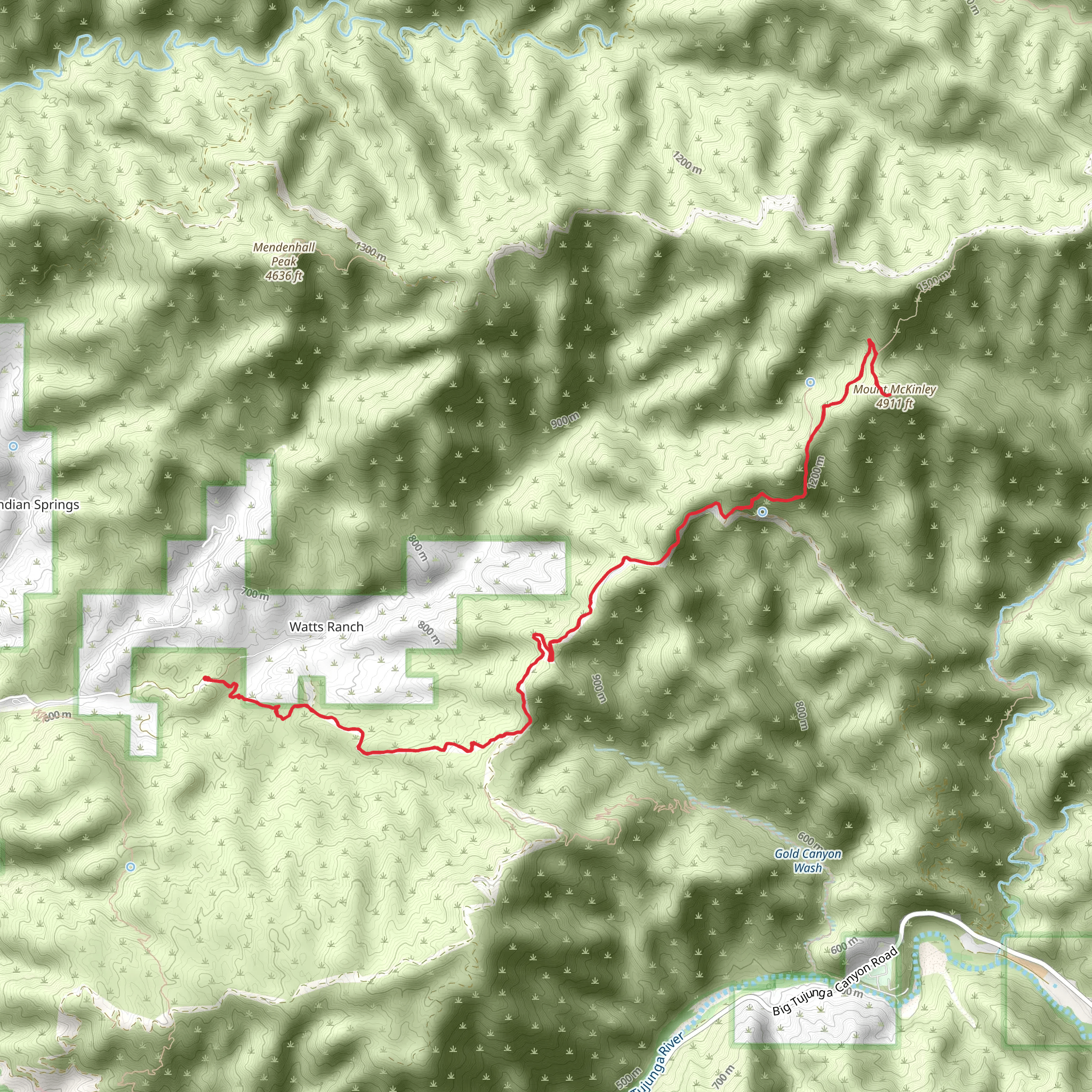 Gold Canyon Saddle Gold Creek Saddle and Mount McKinley via Yerba Buena Trail mobile static map