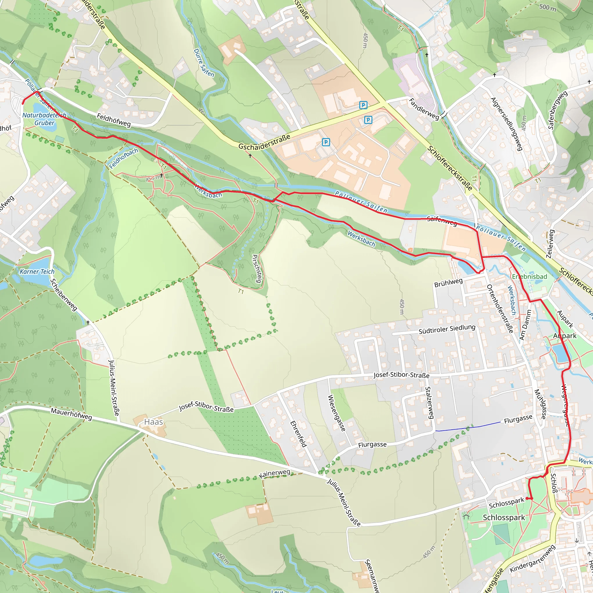 Barrier-free through Hinterbrühl mobile static map
