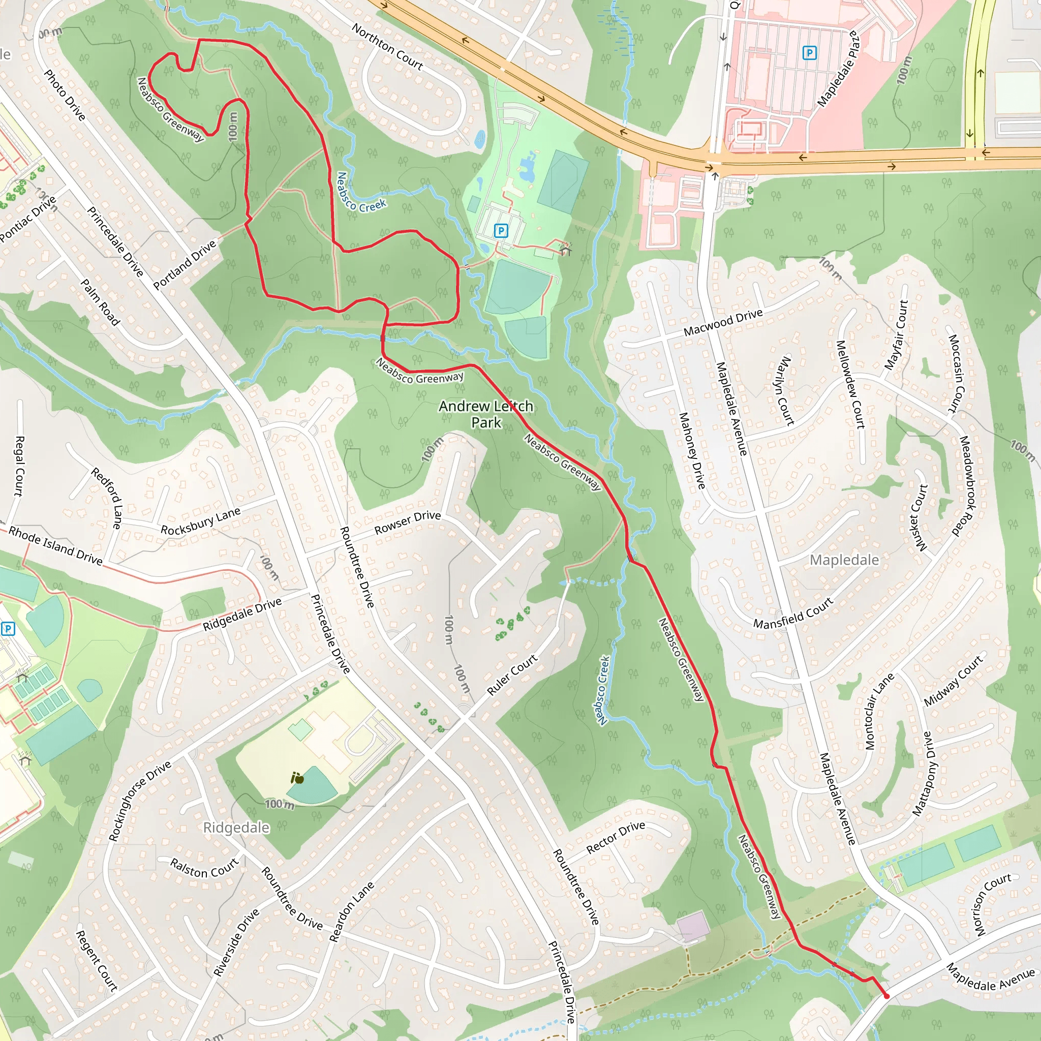 Neabsco Greenway Loop - Lindendale Road mobile static map