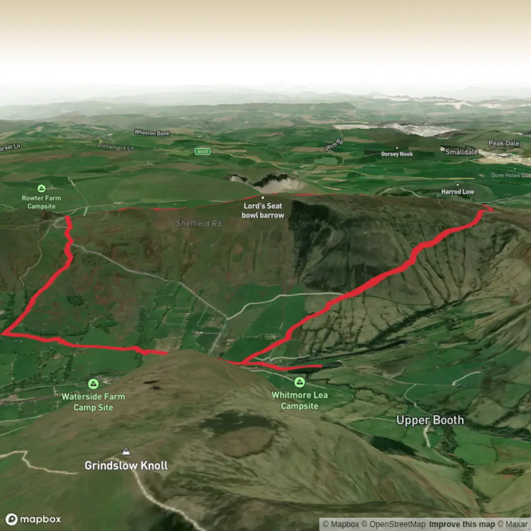 An image depicting the trail Rushup Edge Short Walk From Barber Booth | 5-Mile Route and its surrounding area.