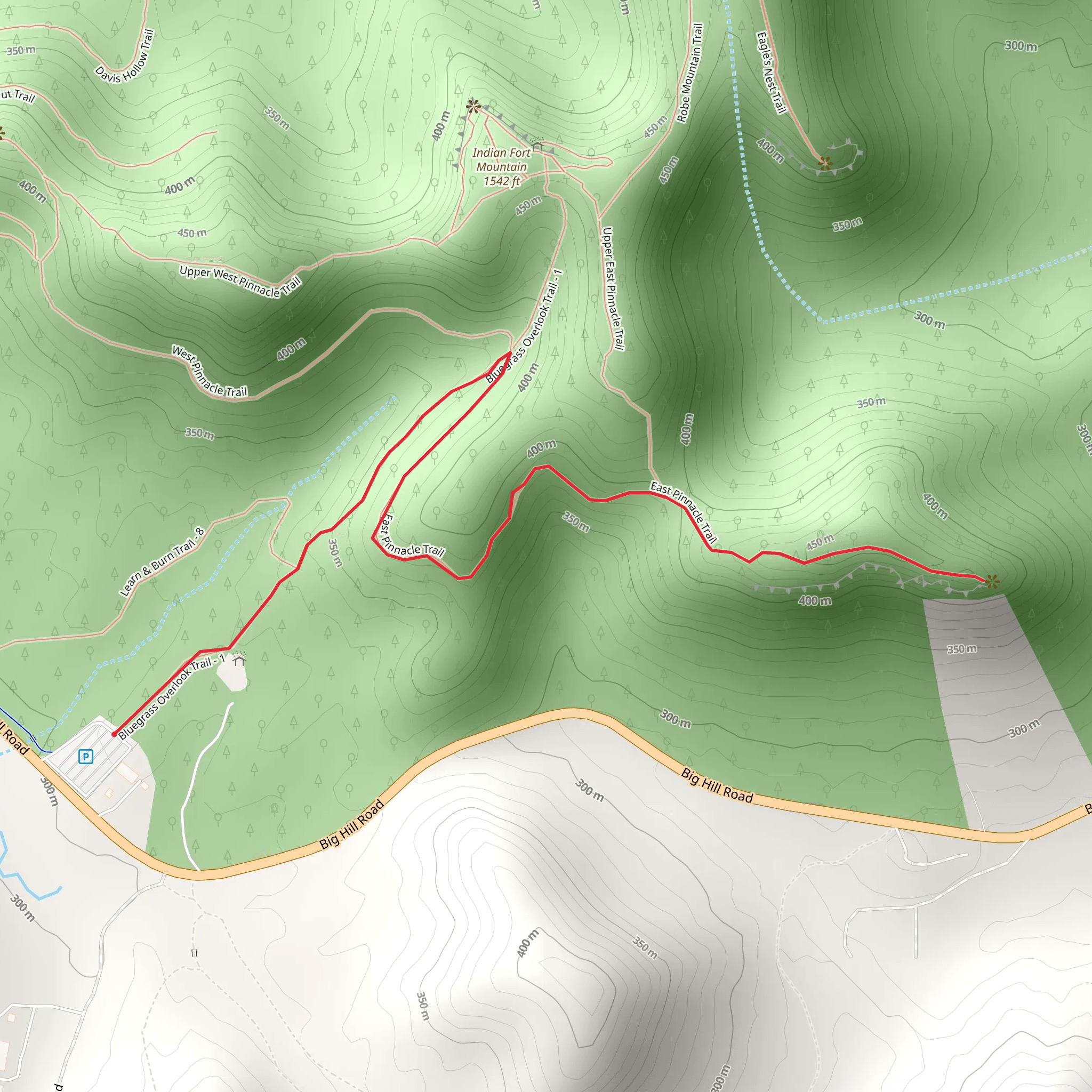 East Pinnacle via Indian Fort Trail mobile static map