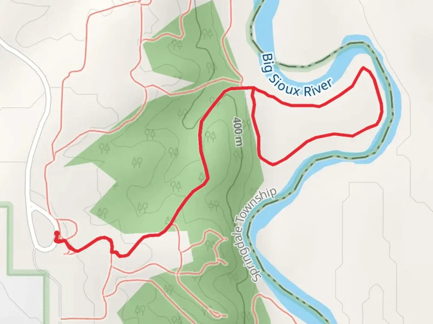 An image depicting the trail Riparian Trail via Grand Ravine Trail and its surrounding area.