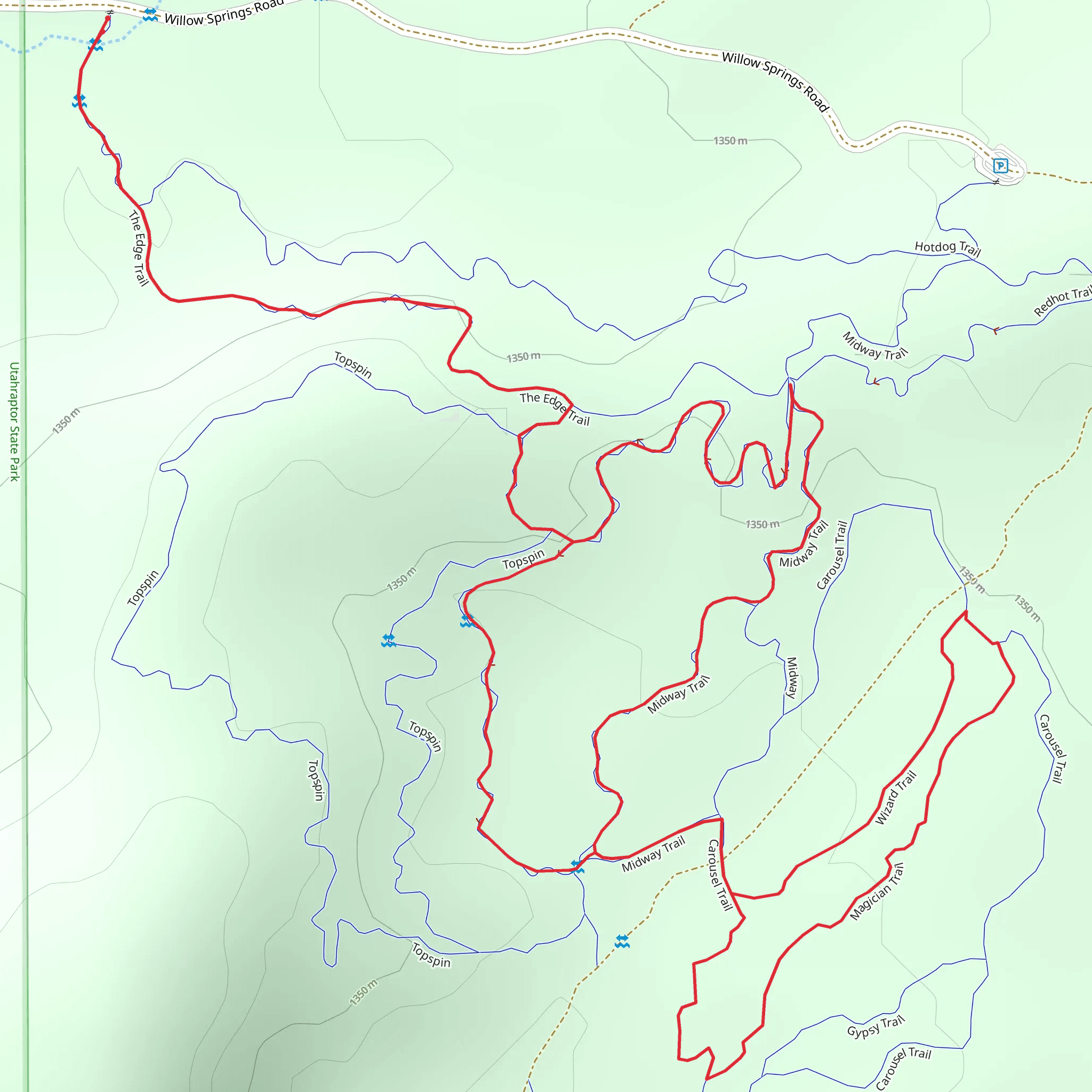 Roller Coaster, Midway and Wizard Loop mobile static map