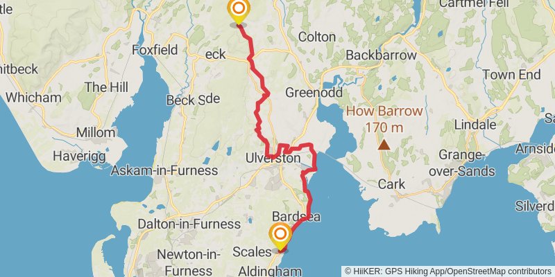Liverpool South Parkway to Walney Island Walk stage 30 Map