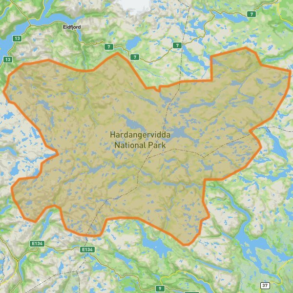 Hardangervidda National Park mobile static map