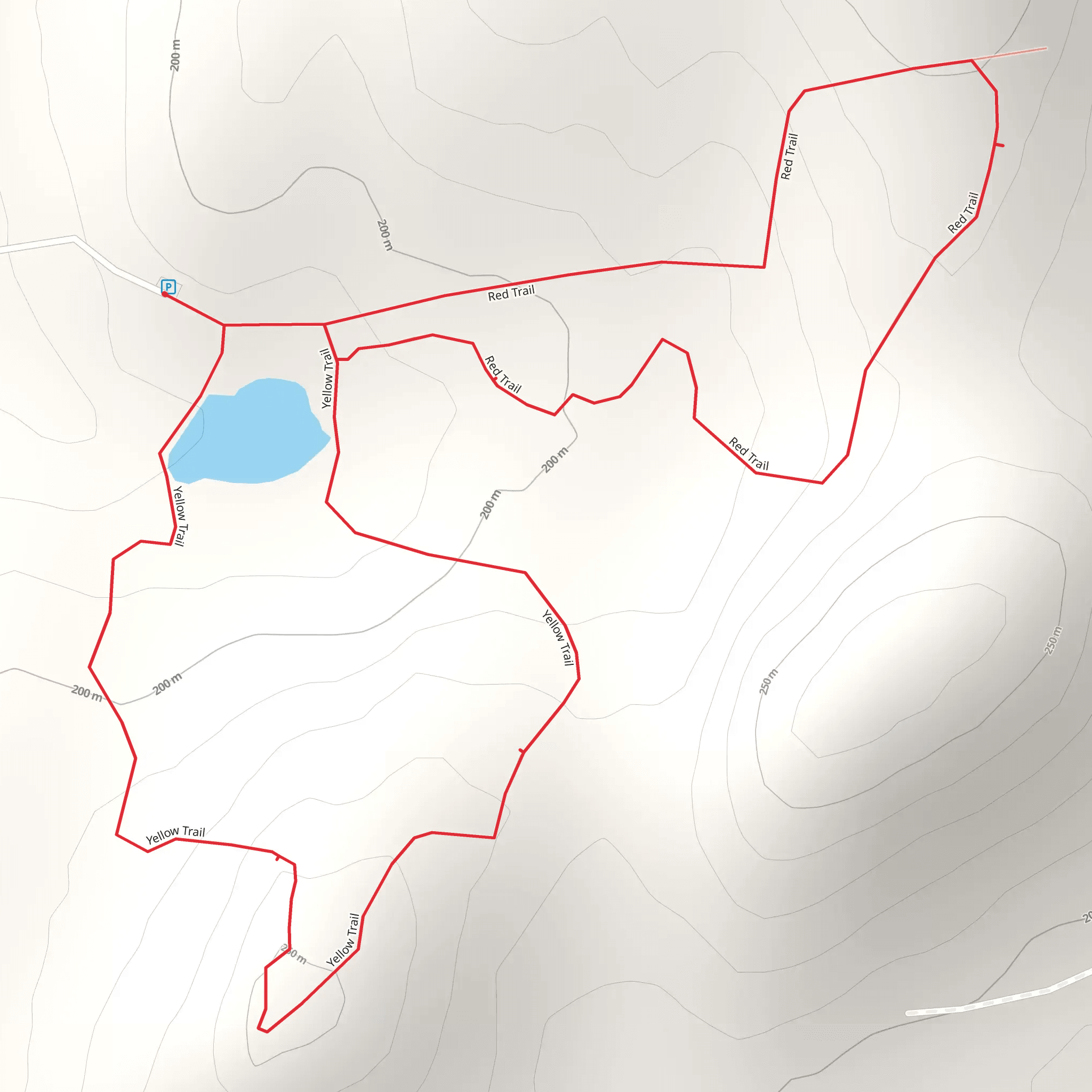 Yellow and Red Loop Trail via Derby Road mobile static map