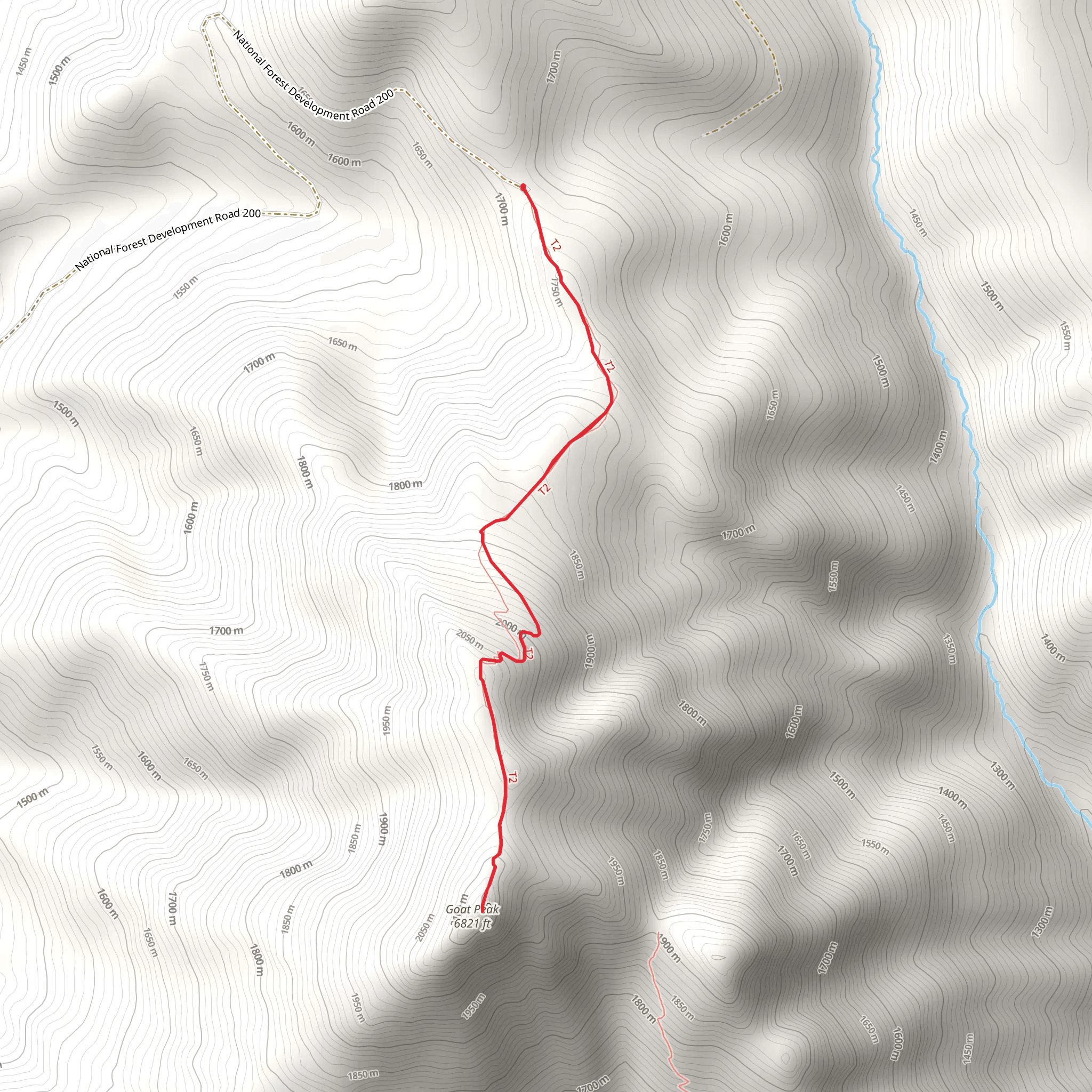 Goat Peak Lookout Trail mobile static map