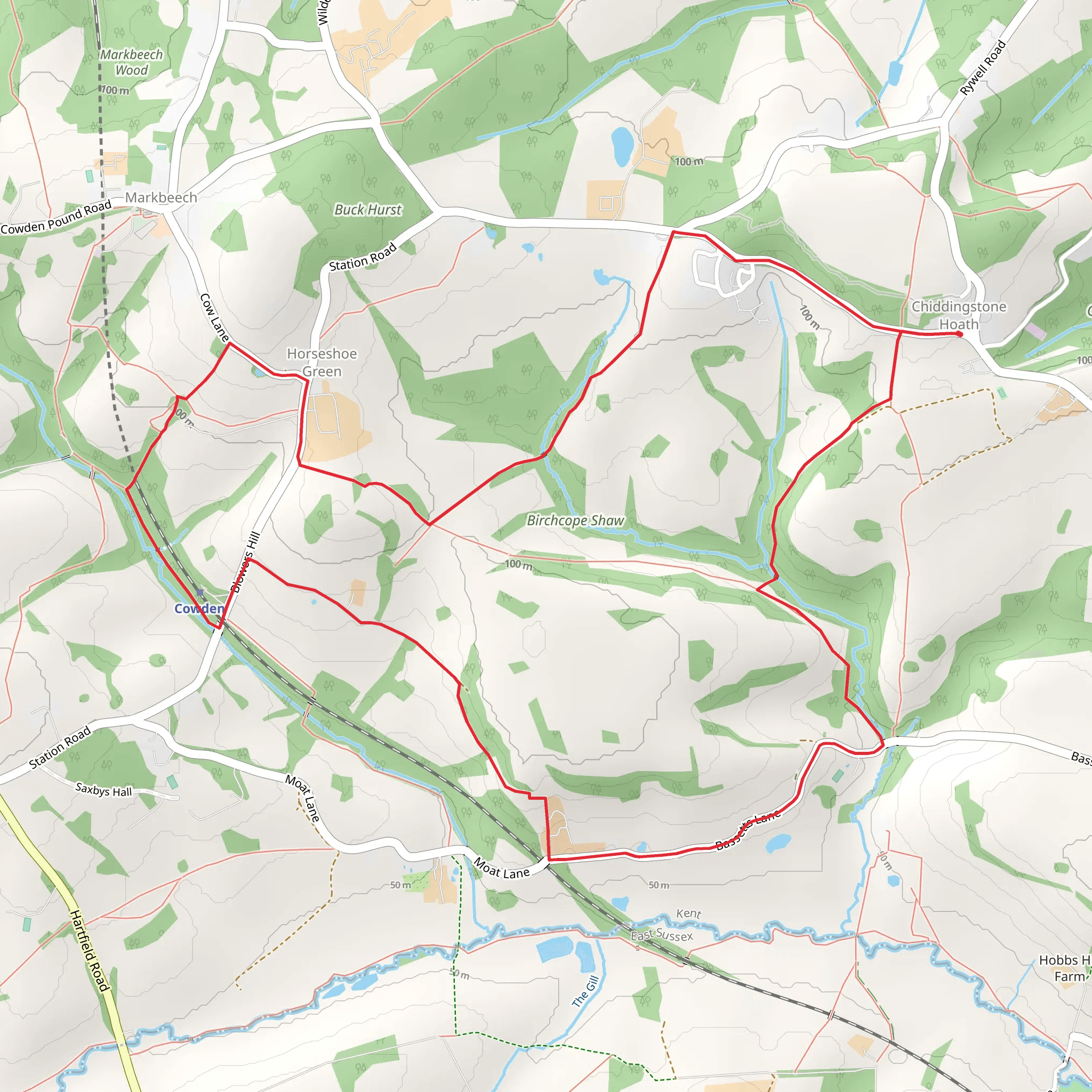 Chiddingstone Heath and Cowden Loop mobile static map