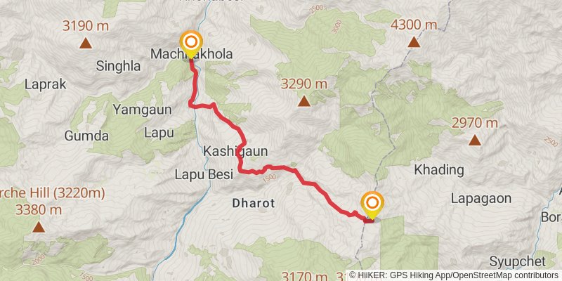Great Himalayan Trail stage 48 Map