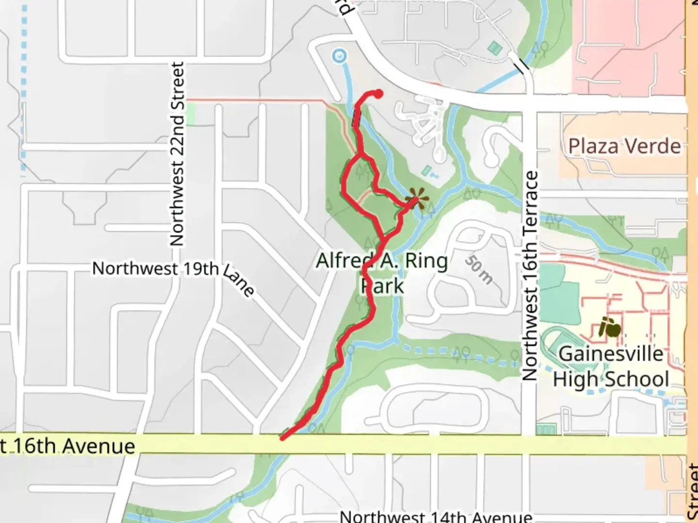 An image depicting the trail Alfred A Ring Park Loop and its surrounding area.