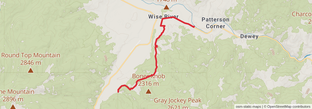American Perimeter Trail - Rocky Mountains Primary stage 102 Map