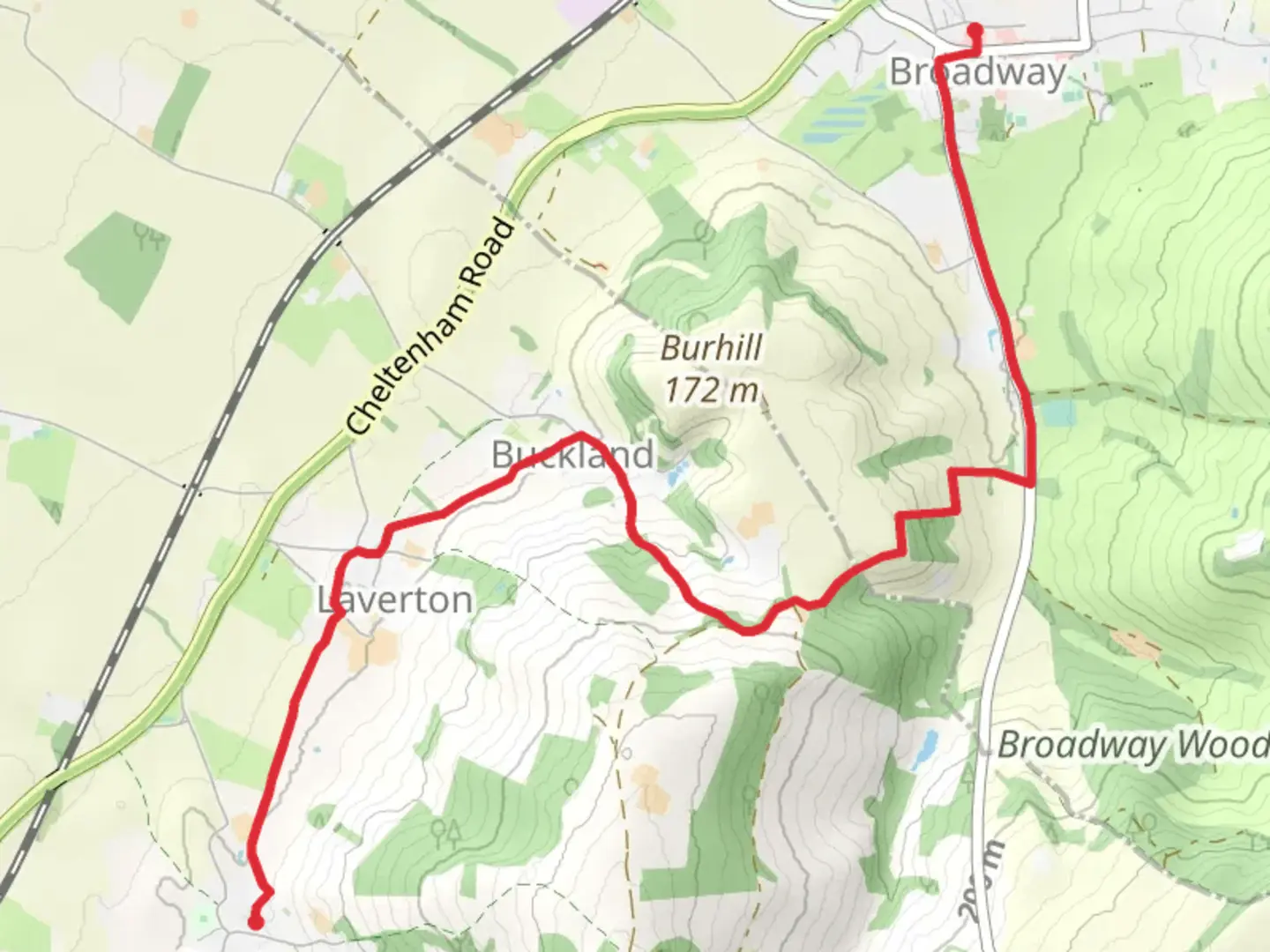 An image depicting the trail Broadway to Stanton Walk and its surrounding area.