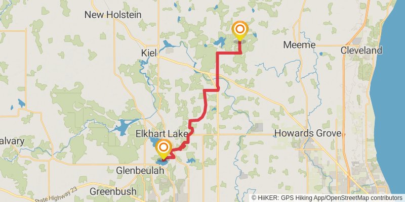 Ice Age National Scenic Trail stage 77 Map