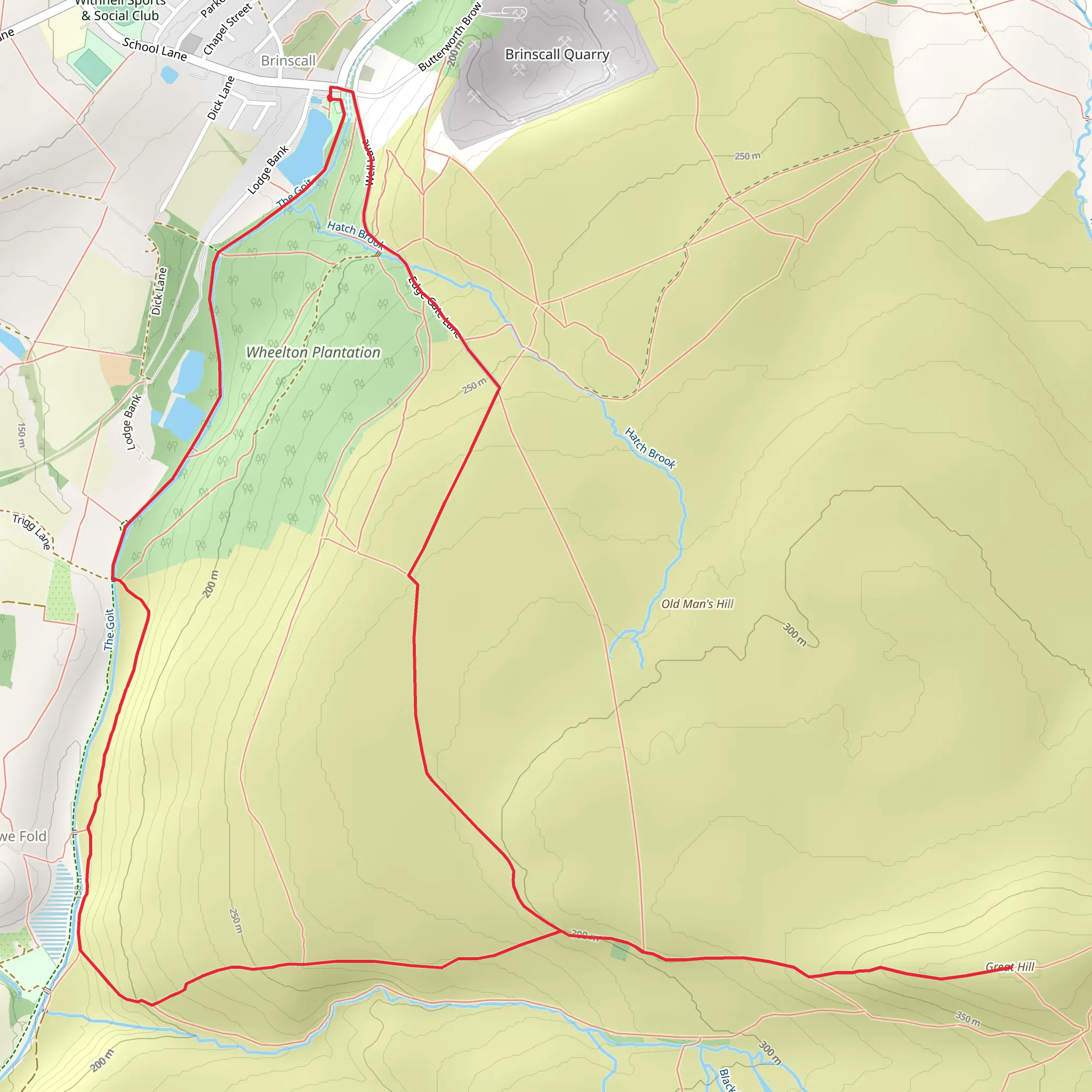 Great Hill Loop - Brinscall mobile static map