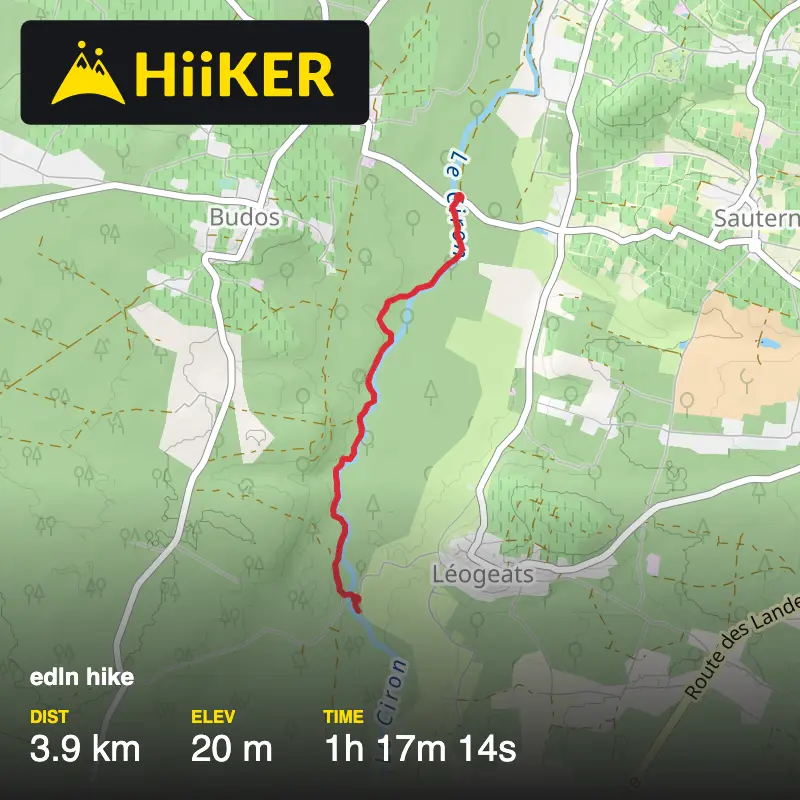 A map preview of the recording edln hike.