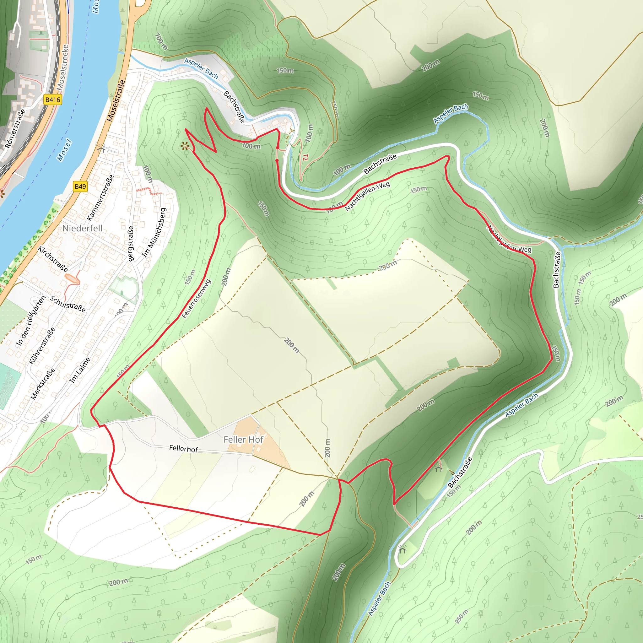 Schwalberstieg and Feller Hof Loop mobile static map