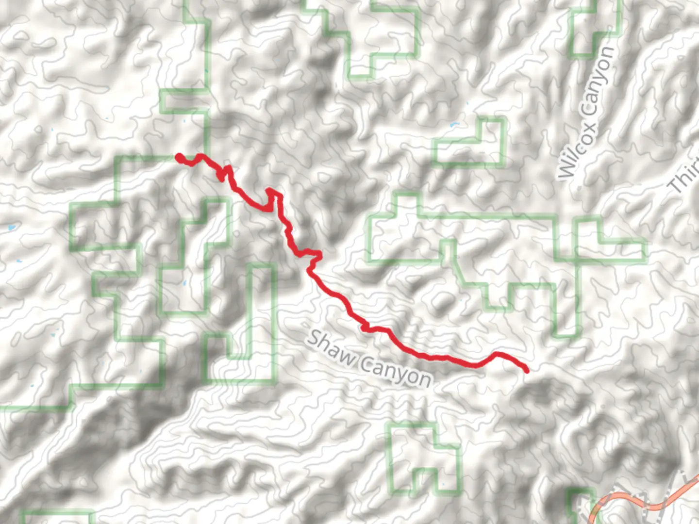 An image depicting the trail Shaw Ridge Trail and its surrounding area.