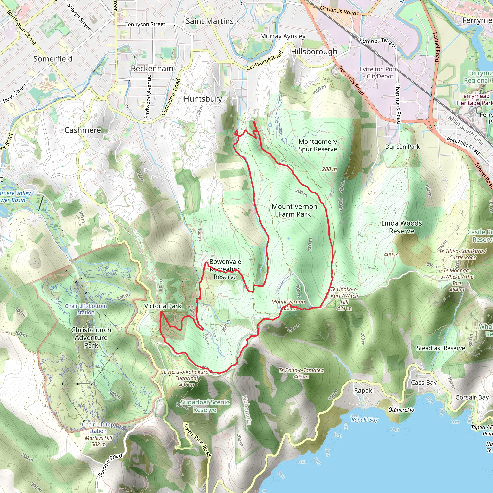 Port Hills Loop mobile static map