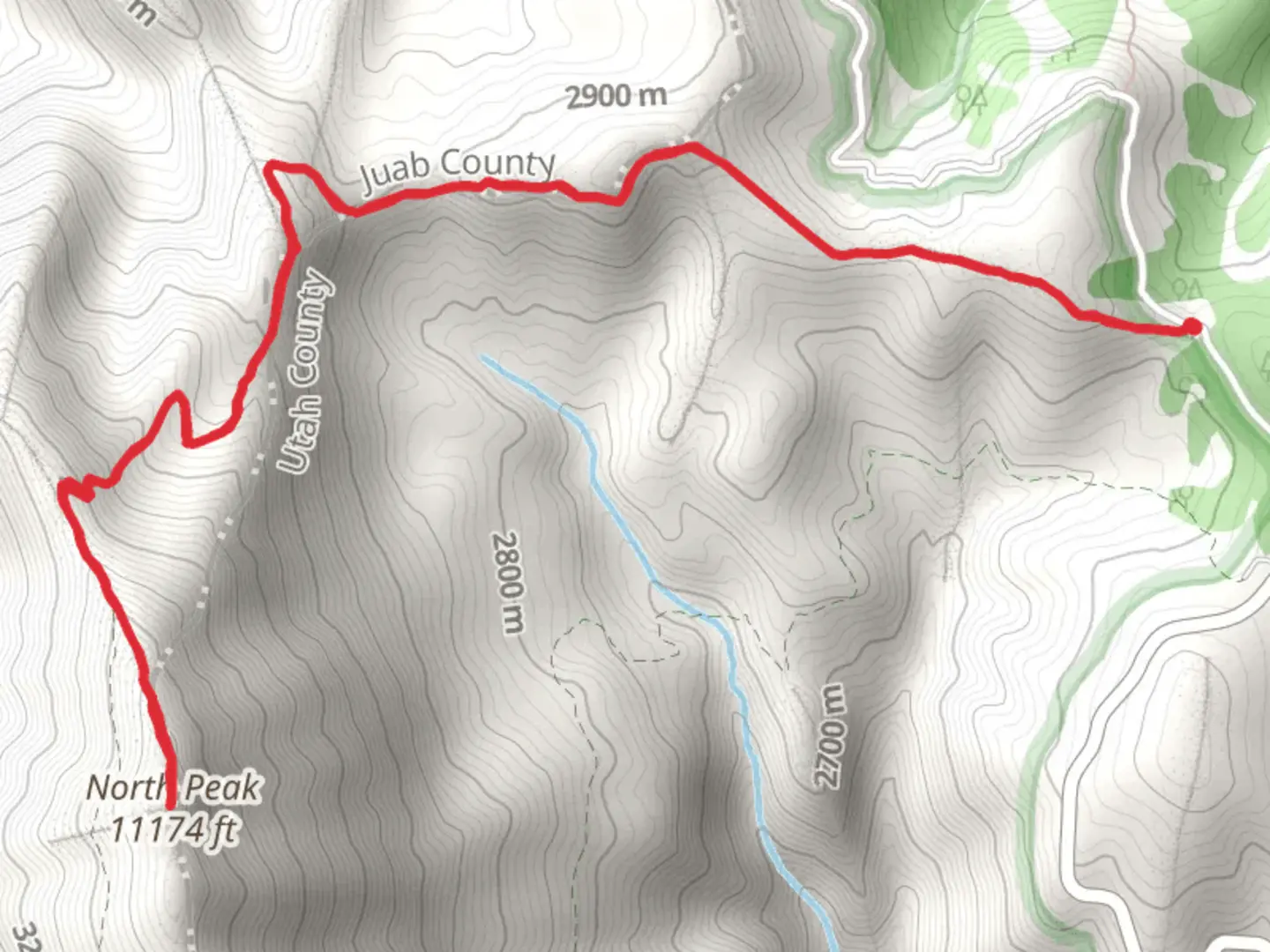 An image depicting the trail North Peak Trail and its surrounding area.