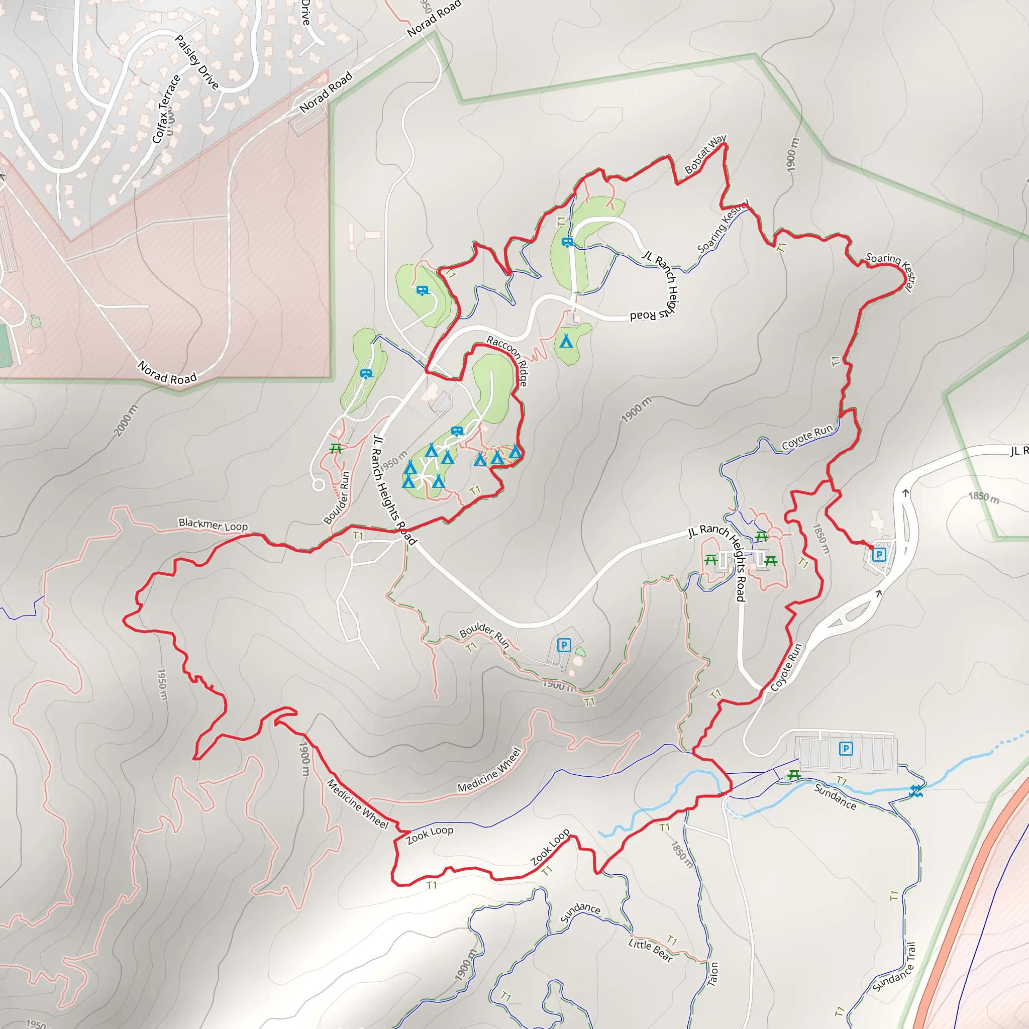 Soaring Kestral, Blackmer and Zook Loop mobile static map