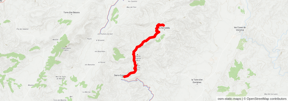 Circular Sierra Engarcerán - Serratella PR CV 349 stage 2 Map