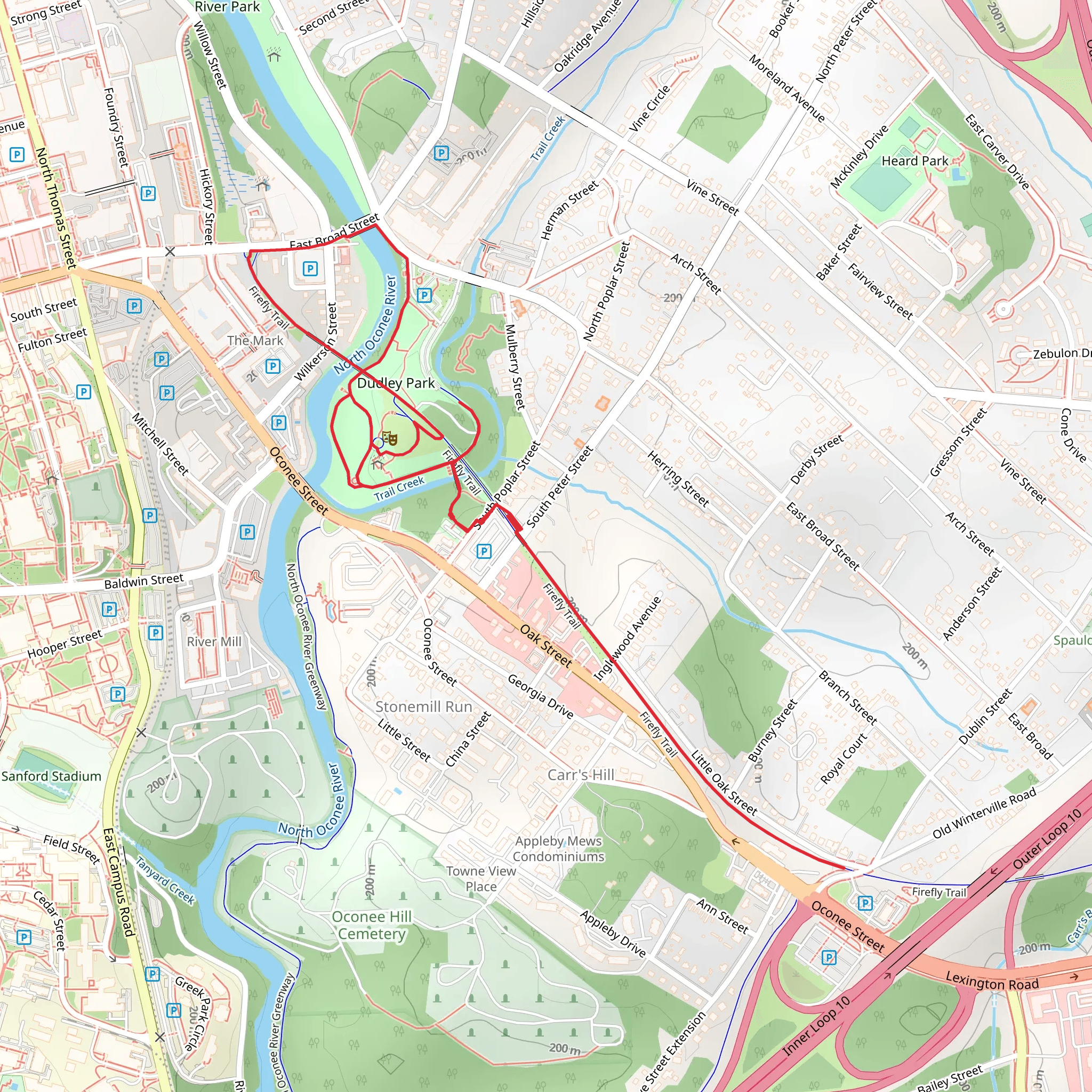 North Oconee River Greenway Loop mobile static map