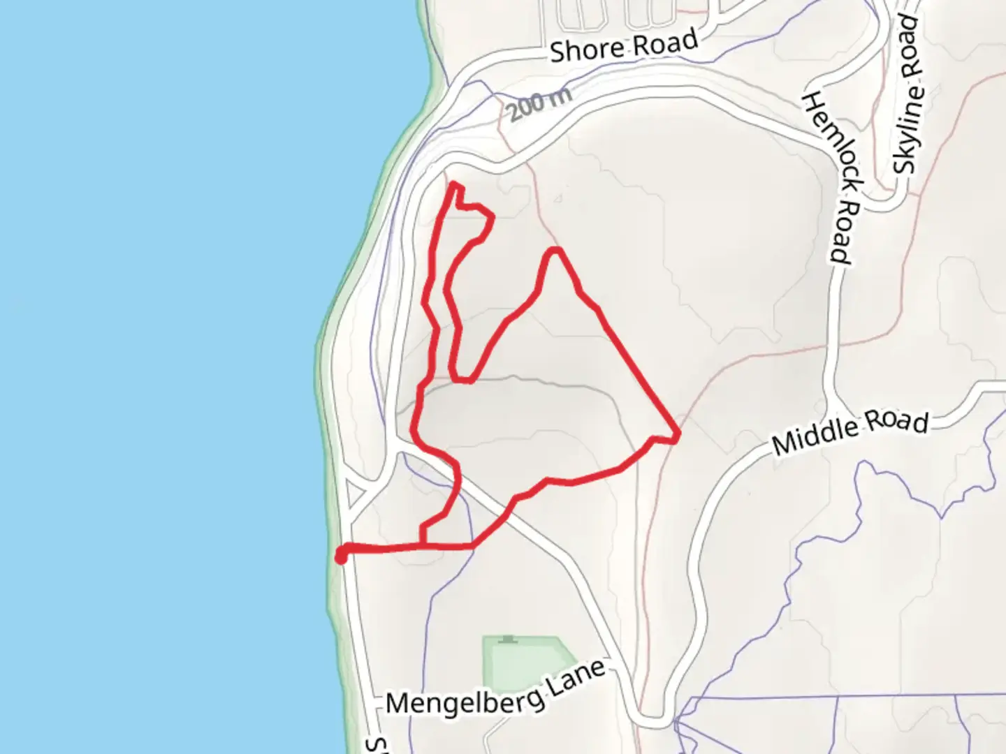 An image depicting the trail Svens Bluff Loop and its surrounding area.