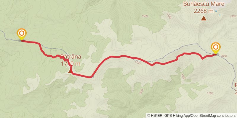 Trans Carpathian Hike stage 64 Map