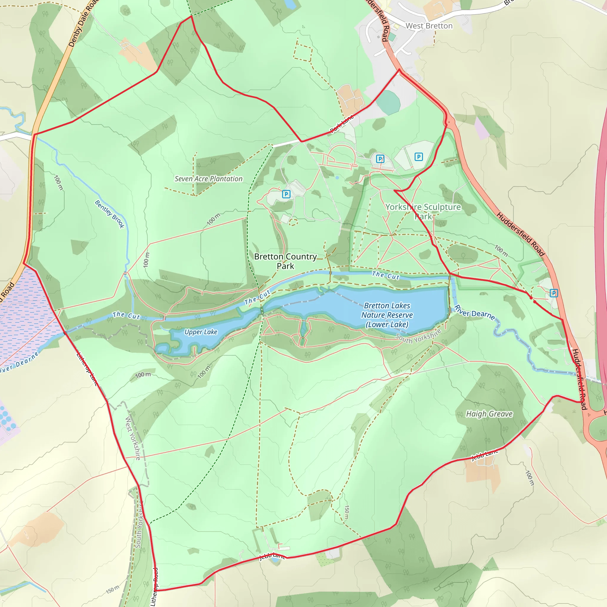 Bretton Country Park Circular mobile static map
