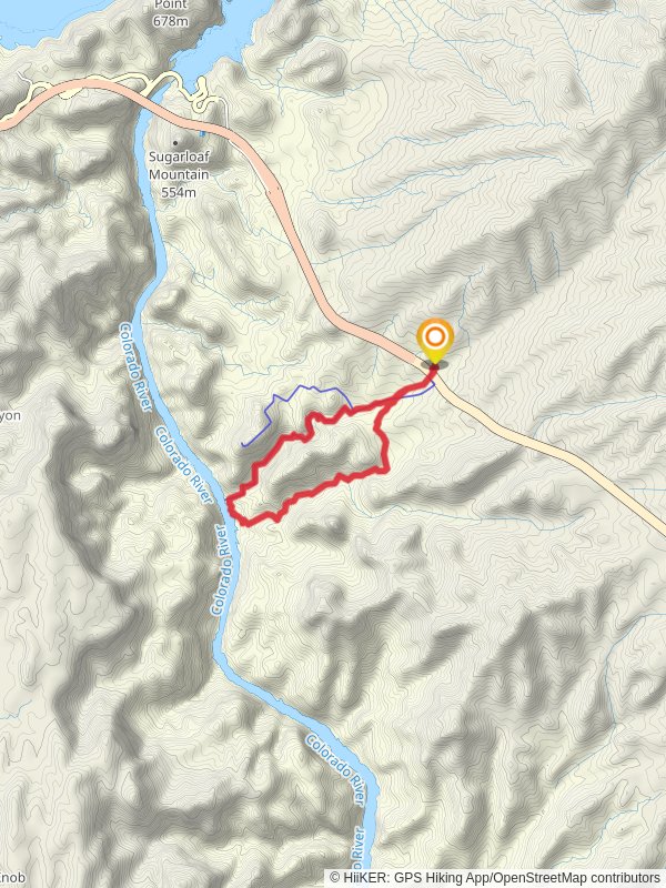 White Rock Canyon and Arizona Hot Springs Loop Trail mobile static map