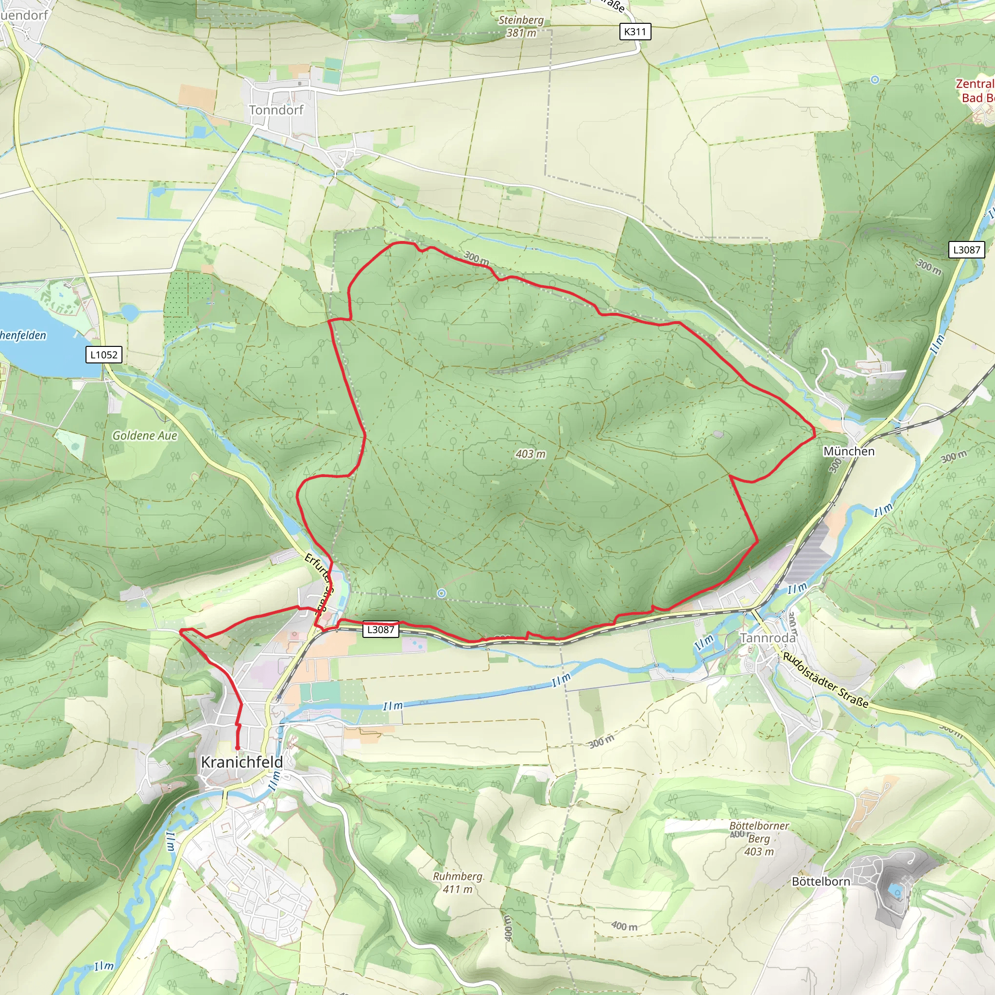 Kranich Rundwanderweg 2 mobile static map