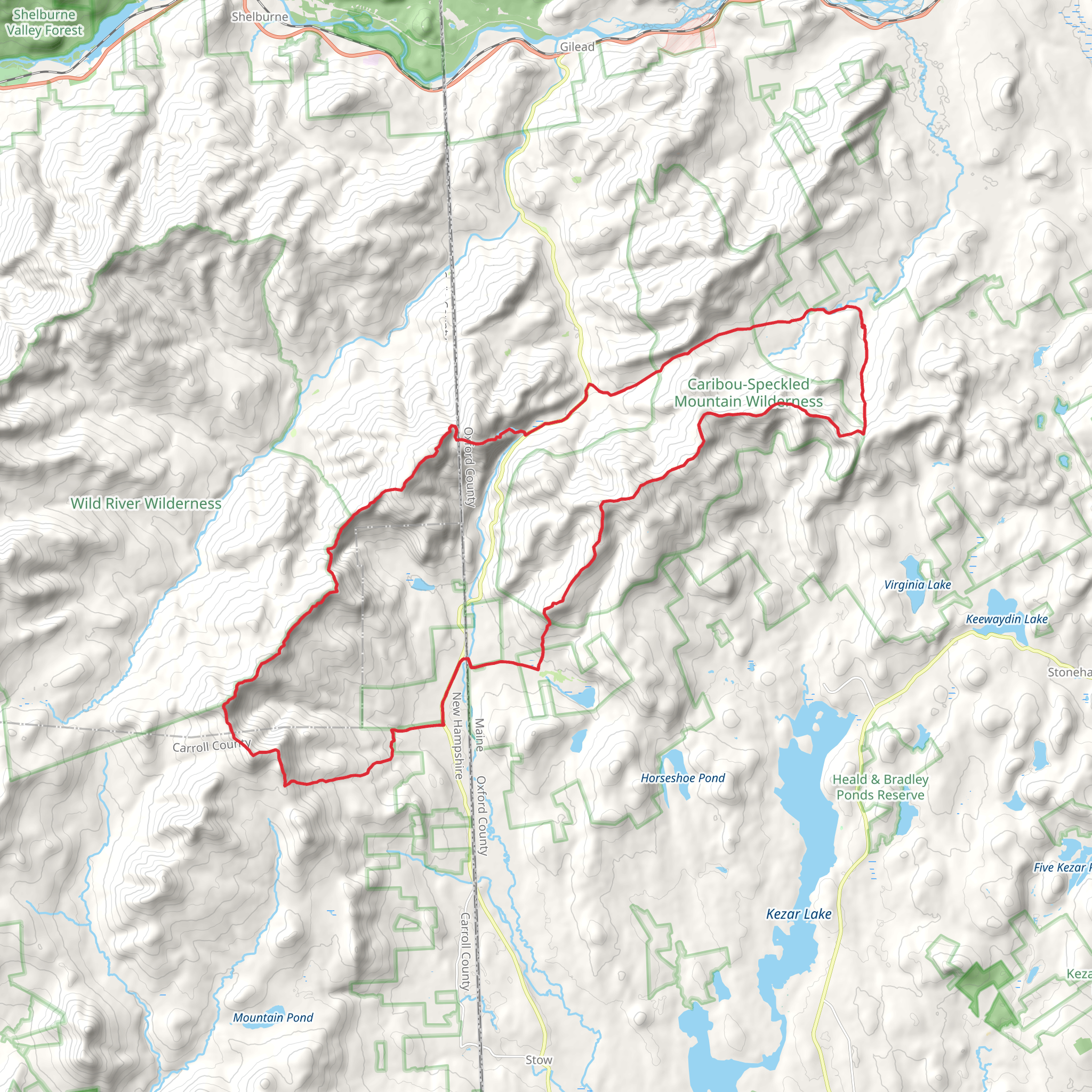 Haystack Mountain and Blueberry Mountain Loop via Basin Rim Trail mobile static map
