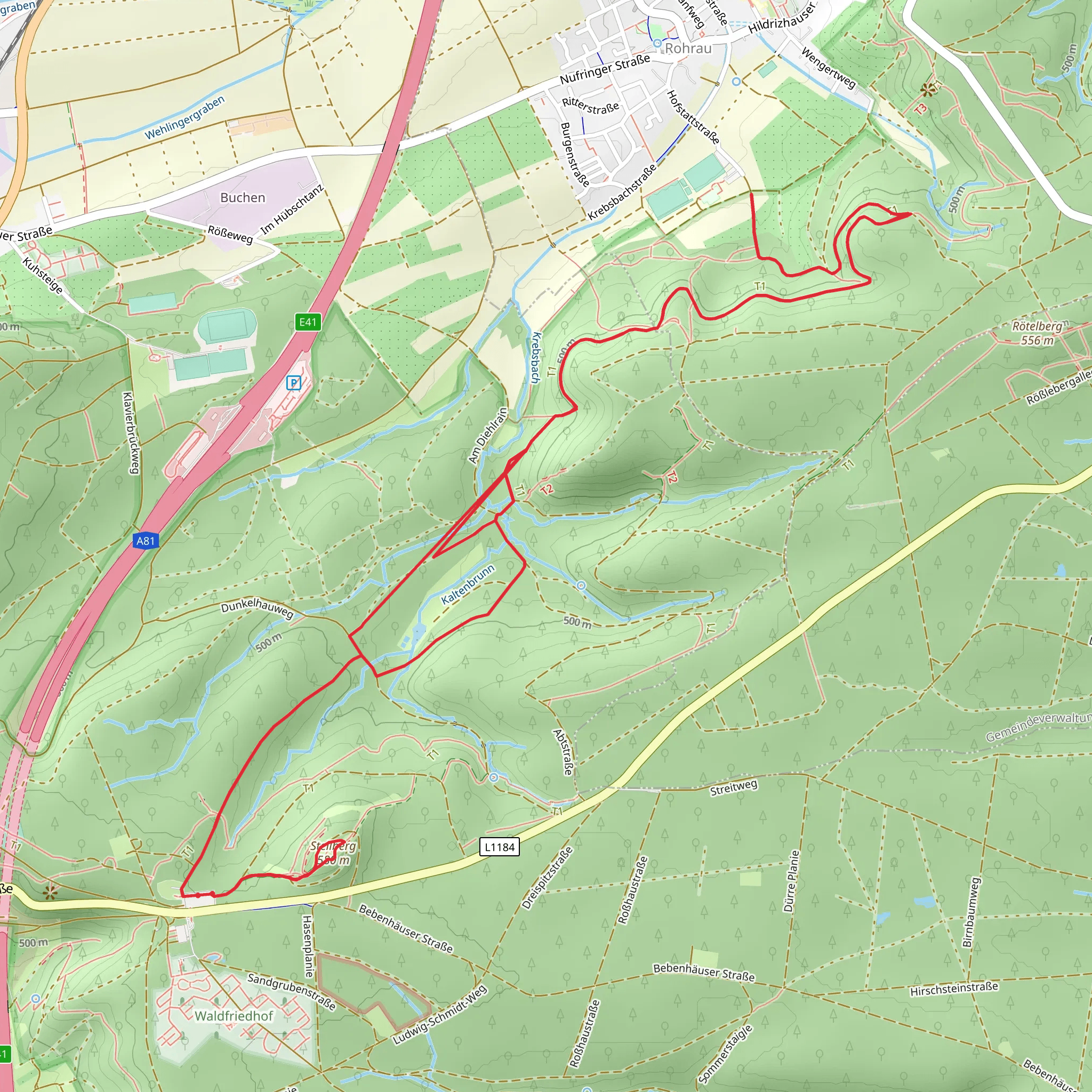 Schönbuchturm, Schlossberg Walk via Turm Tour mobile static map