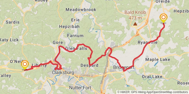 American Discovery Trail - East stage 23 Map