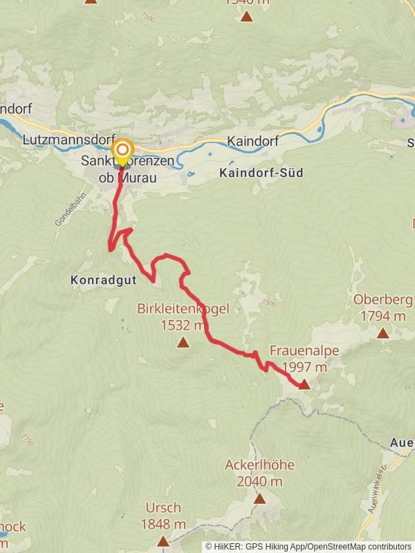 St Lorenzen - Frauenalpe mobile static map