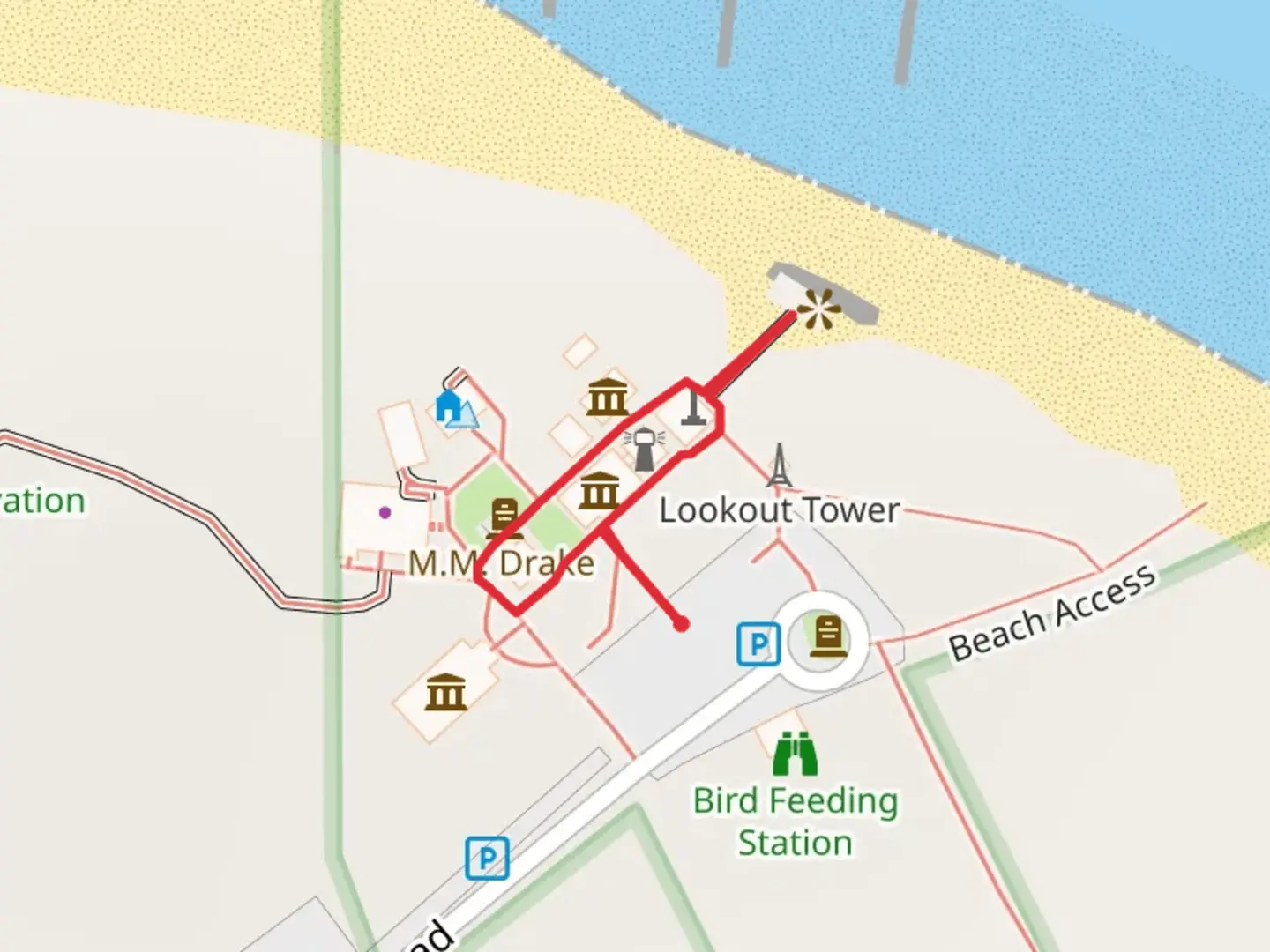 An image depicting the trail North Whitefish Point Road Loop and its surrounding area.