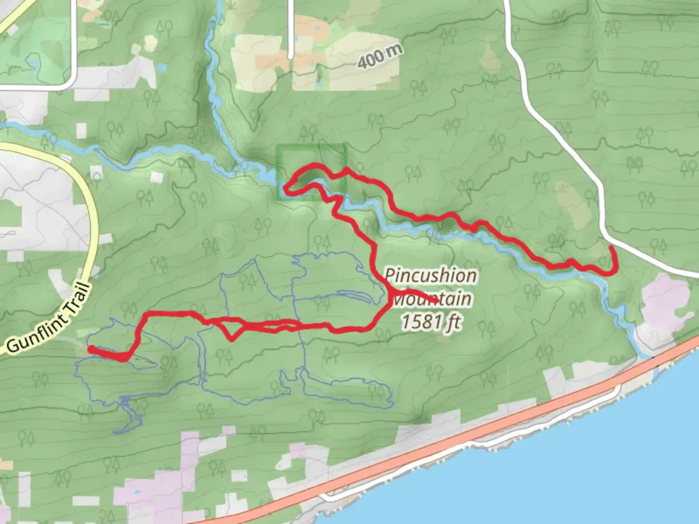 An image depicting the trail Pincushion Mountain and Devil Track River via Superior Hiking Trail and its surrounding area.