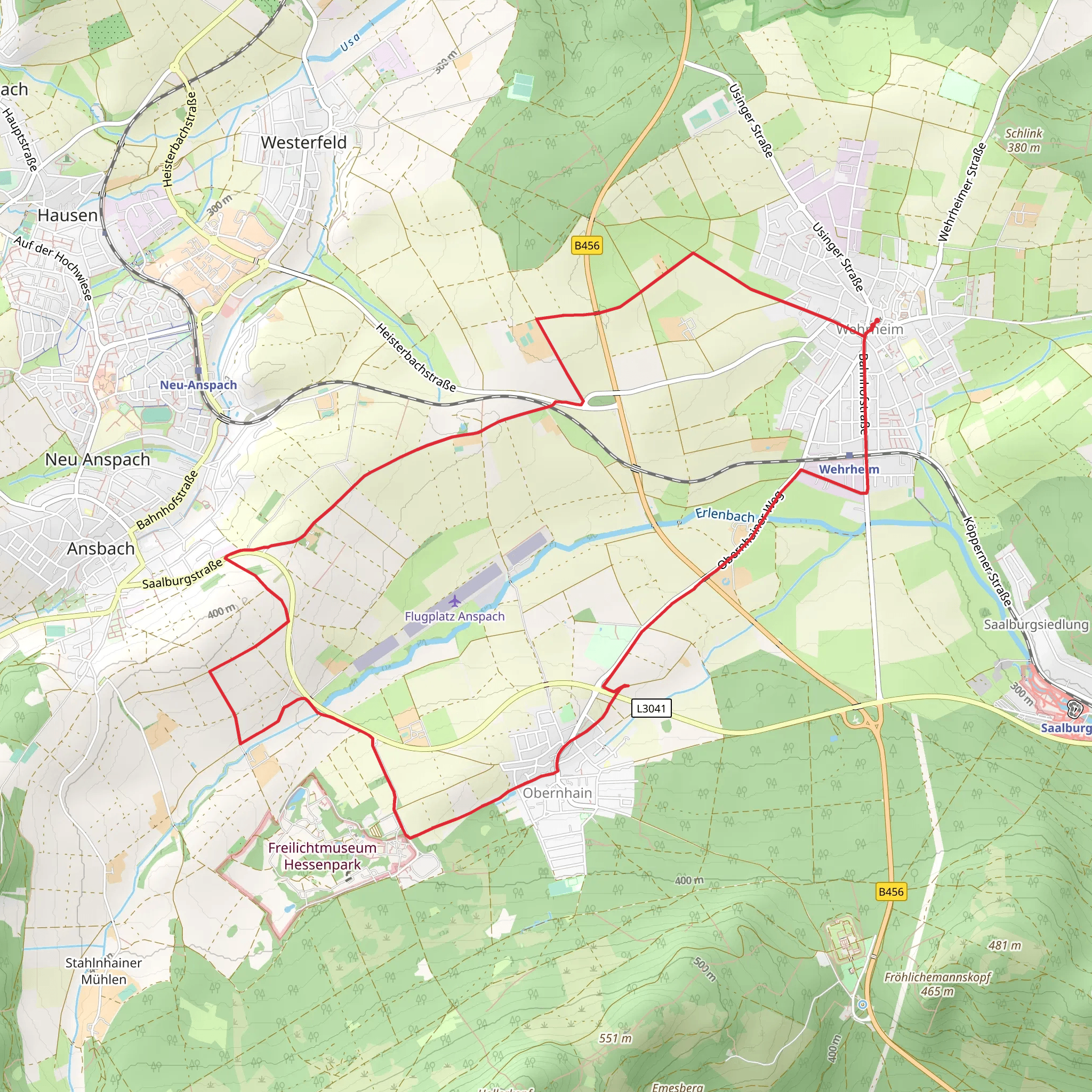 Taunusklub Route and Ziegeleiweg mobile static map