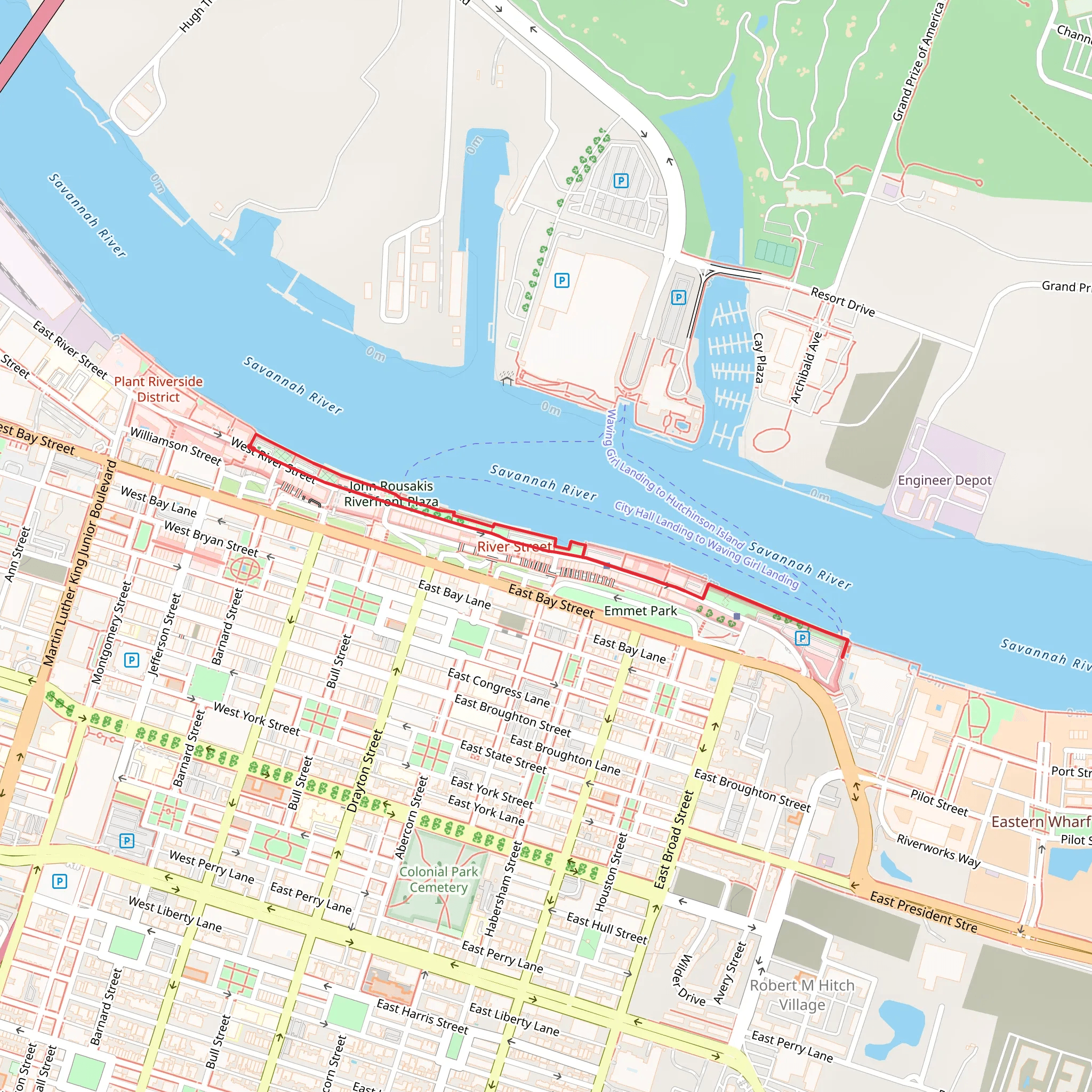 Savannah River and Morrell Park mobile static map