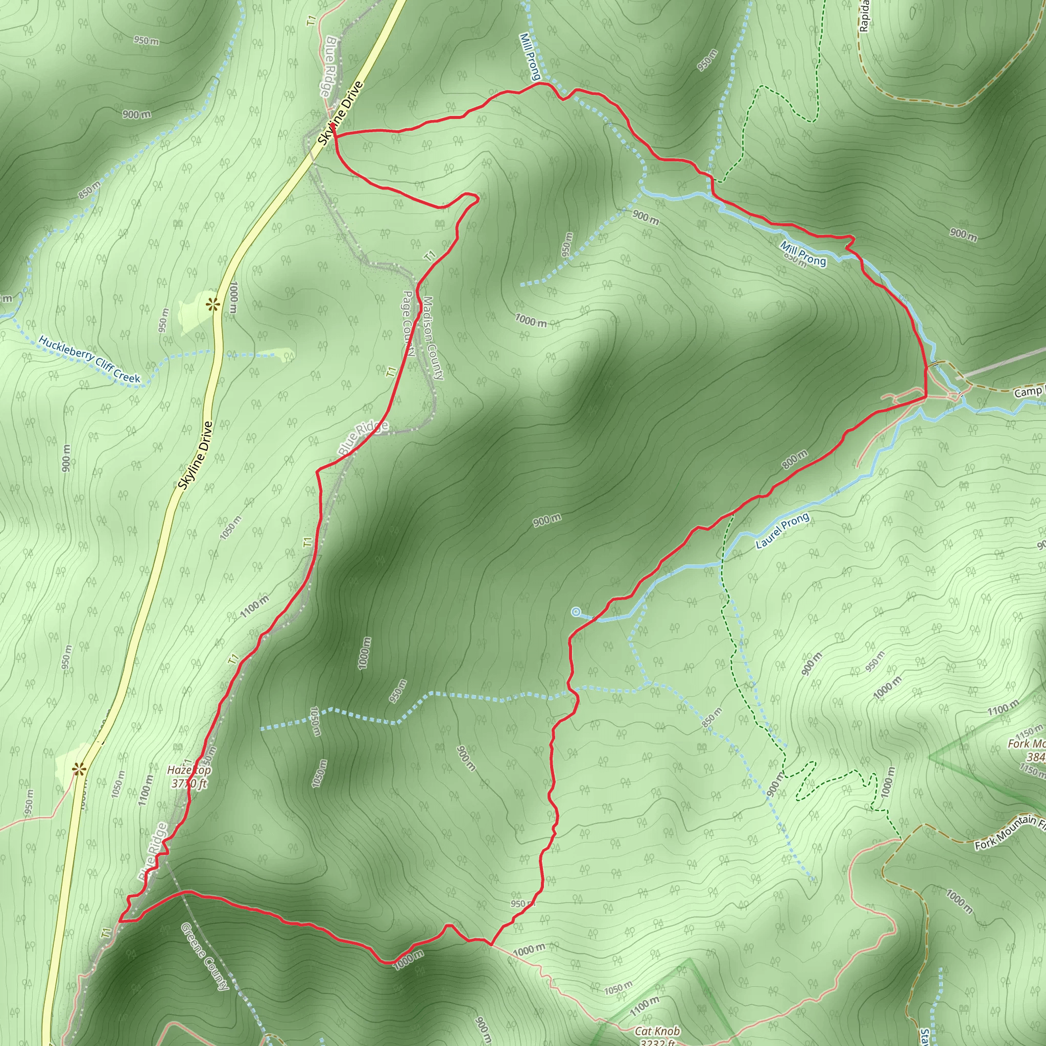 Hazeltop Loop mobile static map