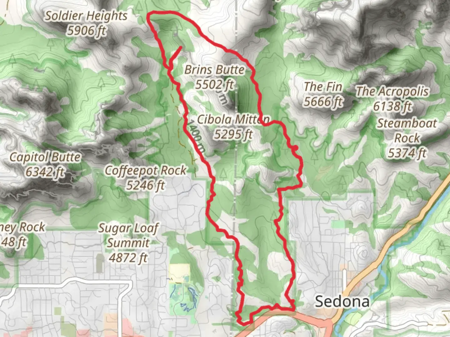 An image depicting the trail Jordan, Adobe Jack and Soldier Pass Cave Loop Trail and its surrounding area.