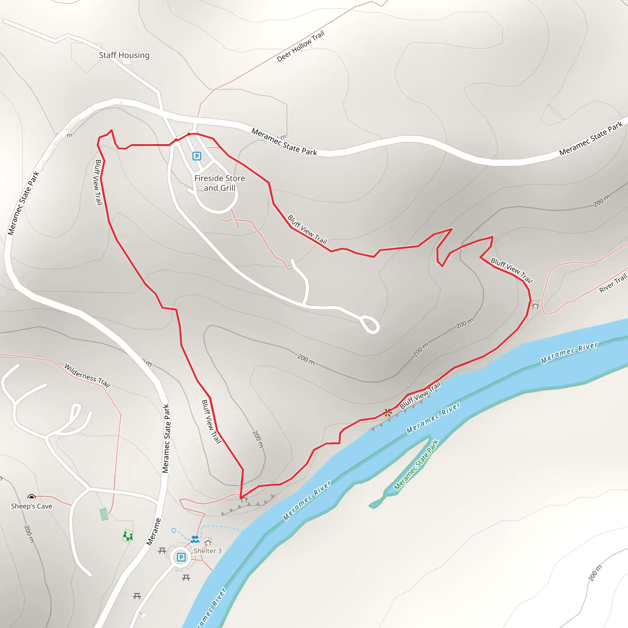Bluff View Loop Trail mobile static map