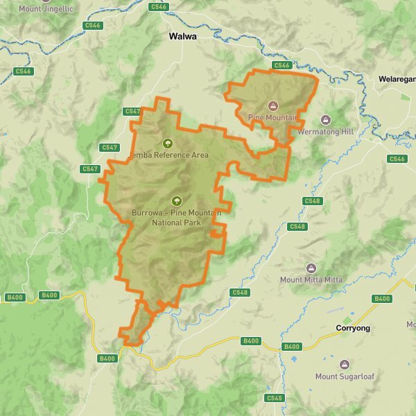 Burrowa-Pine Mountain National Park mobile static map