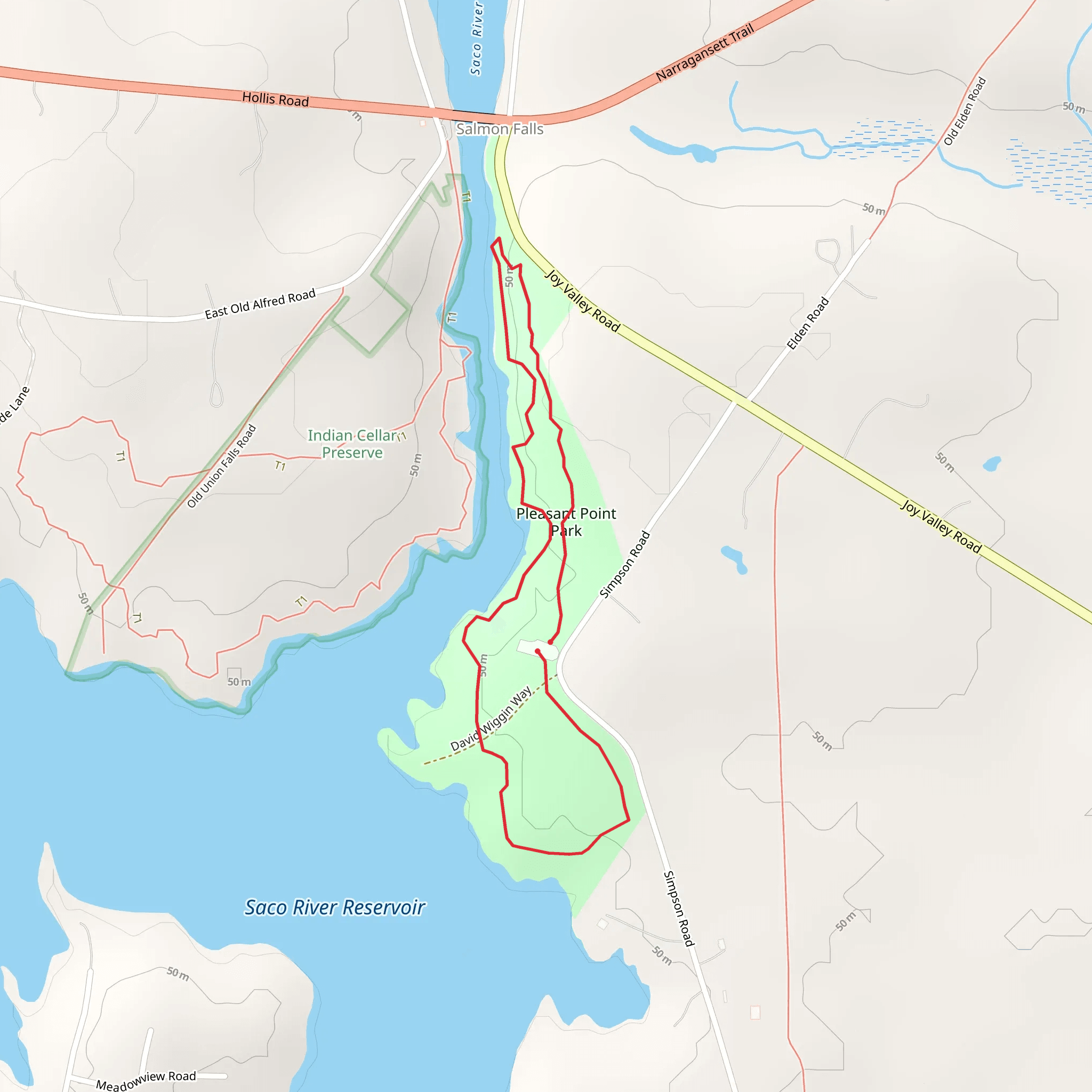 Saco River Loop mobile static map