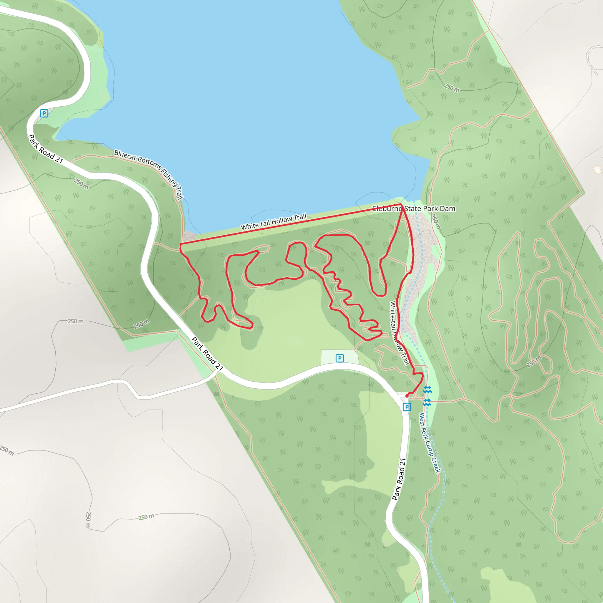 Cedar Lake South Shore Loop mobile static map