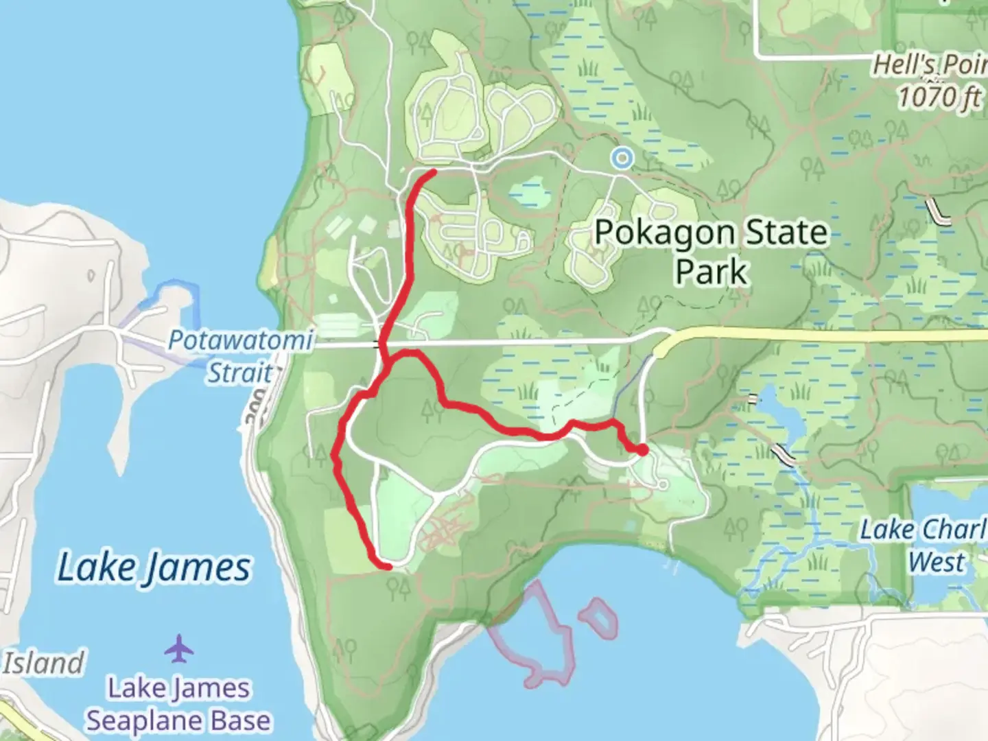 An image depicting the trail Hell's Point Challenge Walk and its surrounding area.